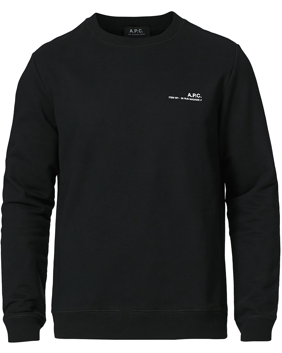 Herr | Tröjor | A.P.C. | Item Crew Neck Sweatshirt Black