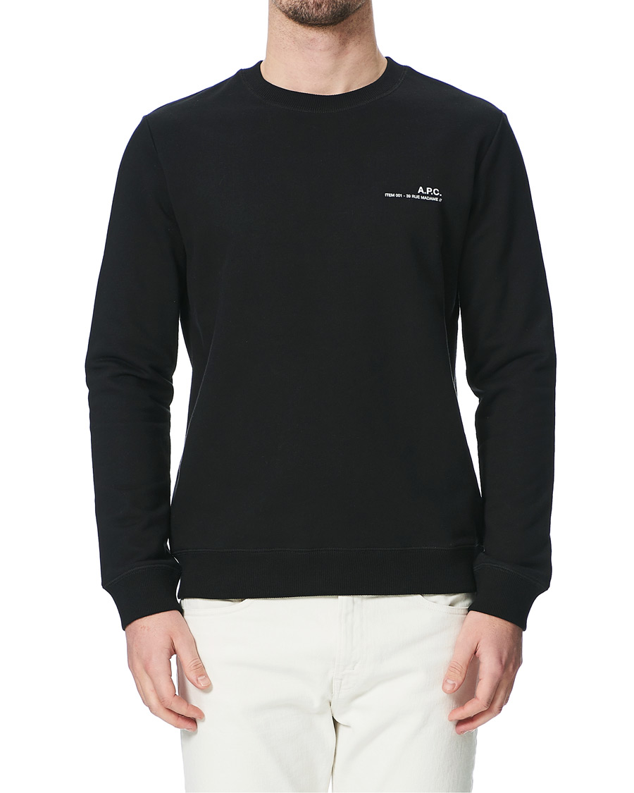 Herr | Tröjor | A.P.C. | Item Crew Neck Sweatshirt Black