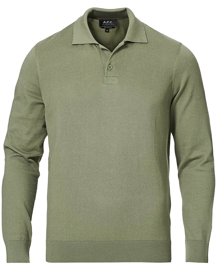 Herr | Tröjor | A.P.C. | Cotton/Cashmere Knitted Polo Sage