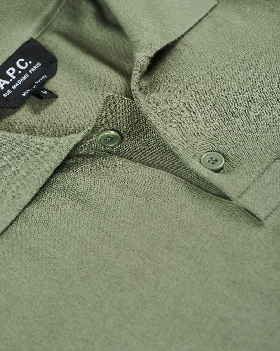 Herr | Tröjor | A.P.C. | Cotton/Cashmere Knitted Polo Sage