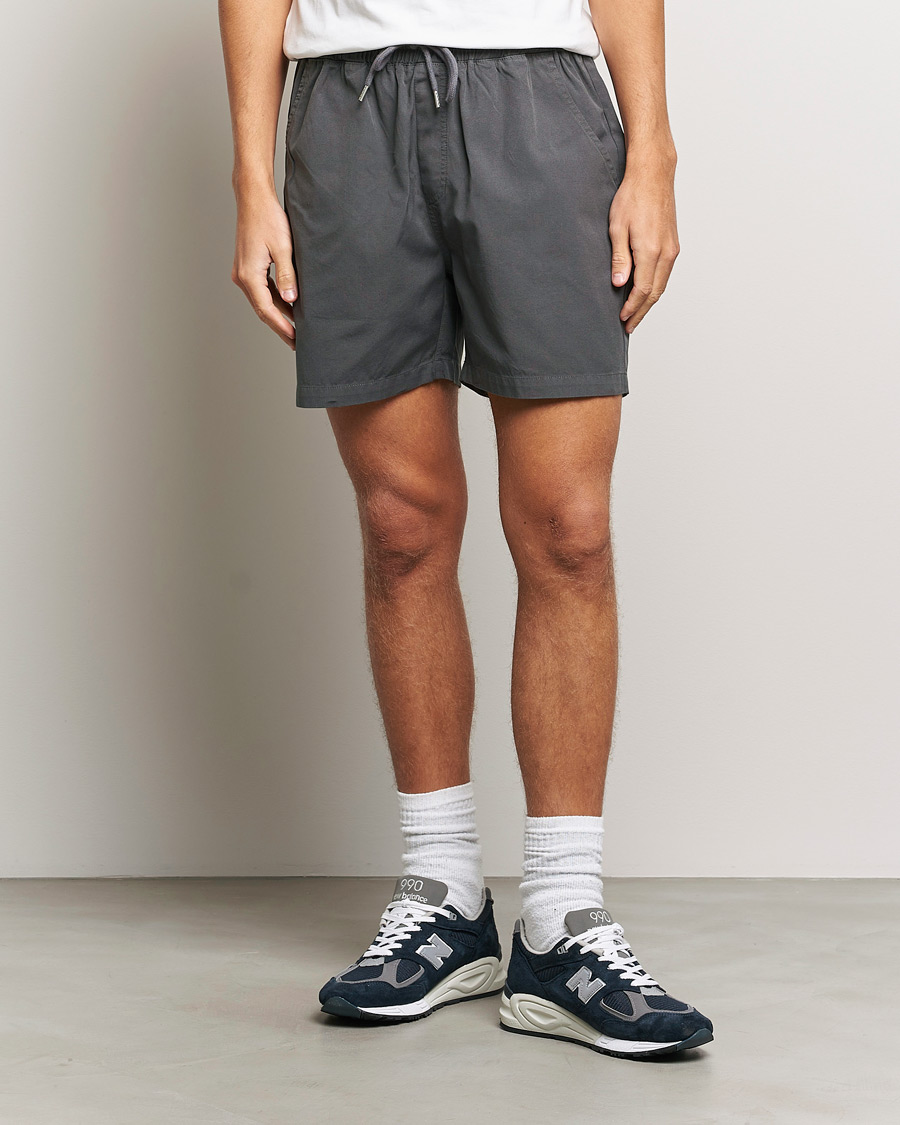 Herr | Basics | Colorful Standard | Classic Organic Twill Drawstring Shorts Lava Grey