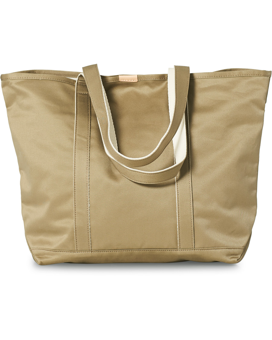 Beige canvas tote shop bag