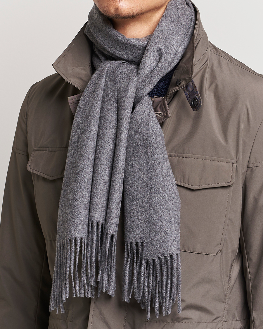 Herr | Värmande accessoarer | Piacenza Cashmere | Cashmere Scarf Grey Melange