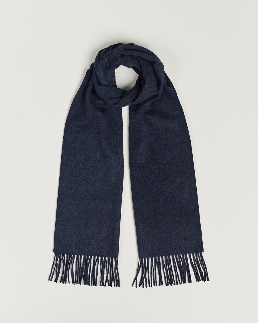 Herr | Halsdukar | Piacenza Cashmere | Cashmere Scarf Navy Melange