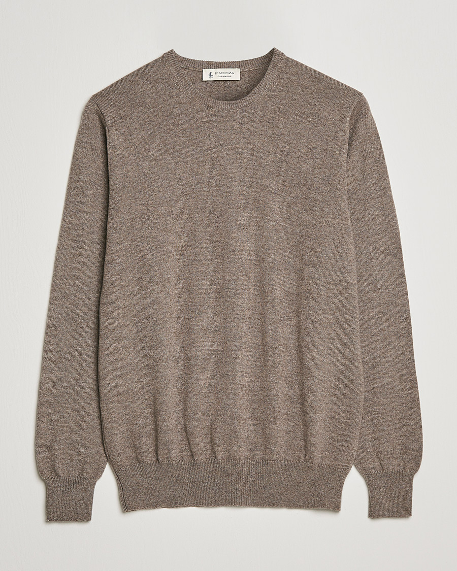 Herr | Tröjor | Piacenza Cashmere | Cashmere Crew Neck Sweater Brown