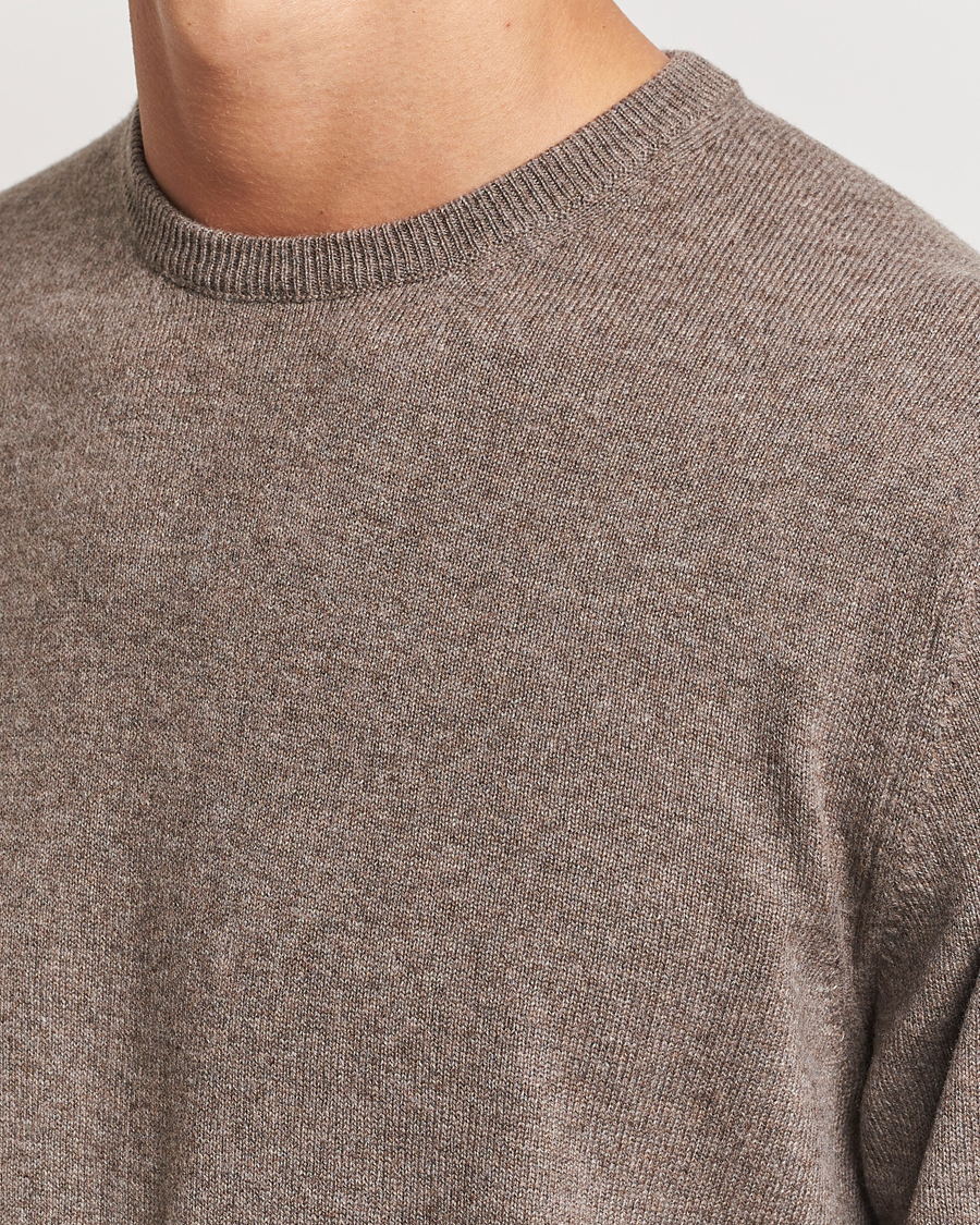 Herr | Tröjor | Piacenza Cashmere | Cashmere Crew Neck Sweater Brown