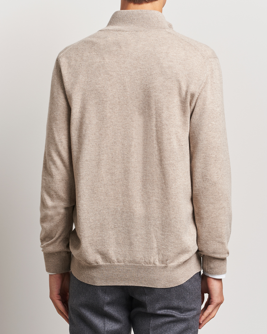 Herr | Tröjor | Piacenza Cashmere | Cashmere Half Zip Sweater Beige