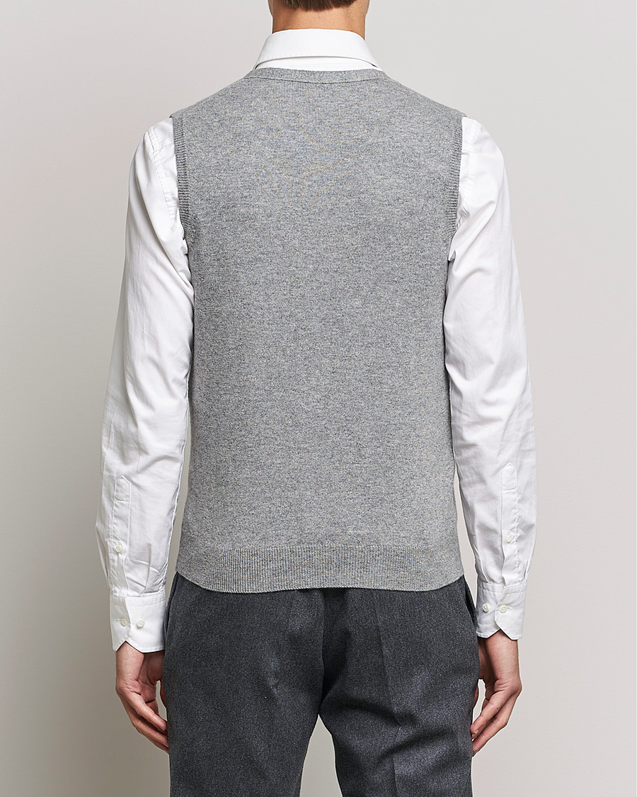 Herr | Tröjor | Piacenza Cashmere | Cashmere Sleeveless Cardigan Light Grey