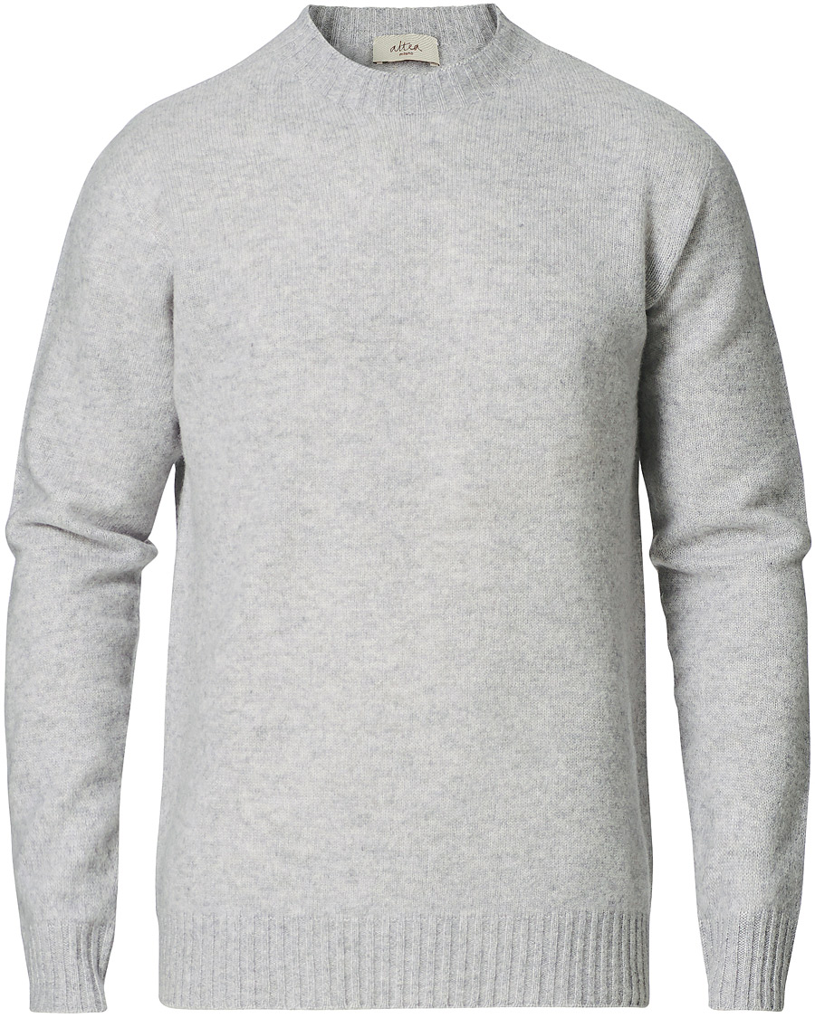 Herr | Tröjor | Altea | Wool/Cashmere Crew Neck Sweater Light Grey