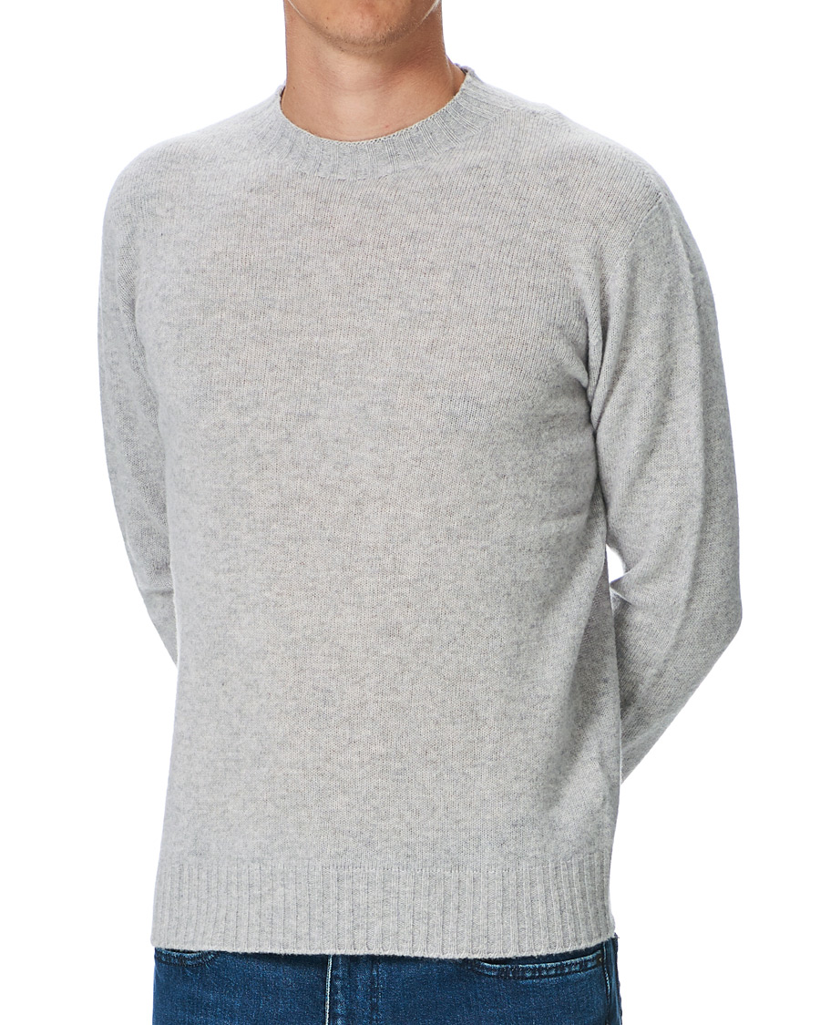 Herr | Tröjor | Altea | Wool/Cashmere Crew Neck Sweater Light Grey