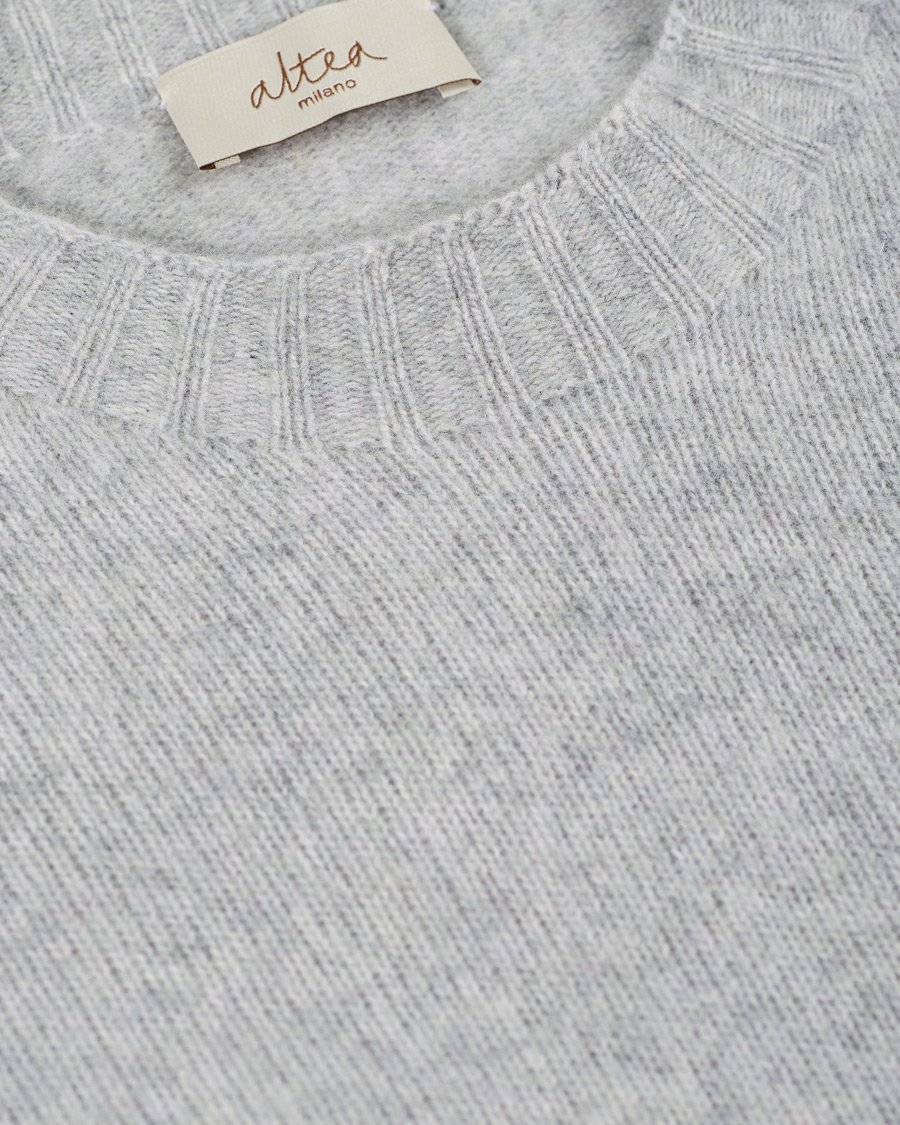 Herr | Tröjor | Altea | Wool/Cashmere Crew Neck Sweater Light Grey