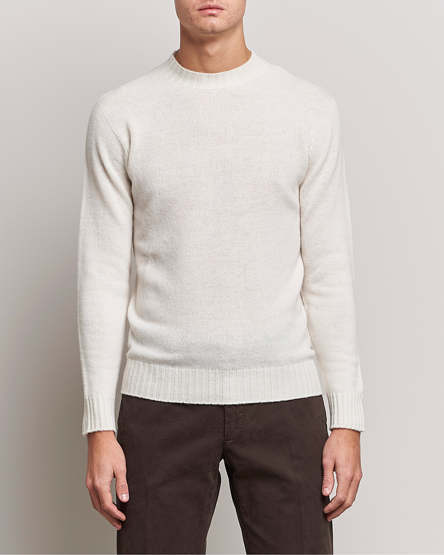 Herr | Tröjor | Altea | Wool/Cashmere Crew Neck Sweater Latte
