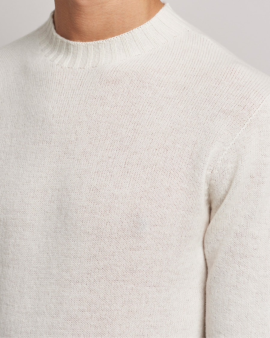 Herr | Tröjor | Altea | Wool/Cashmere Crew Neck Sweater Latte
