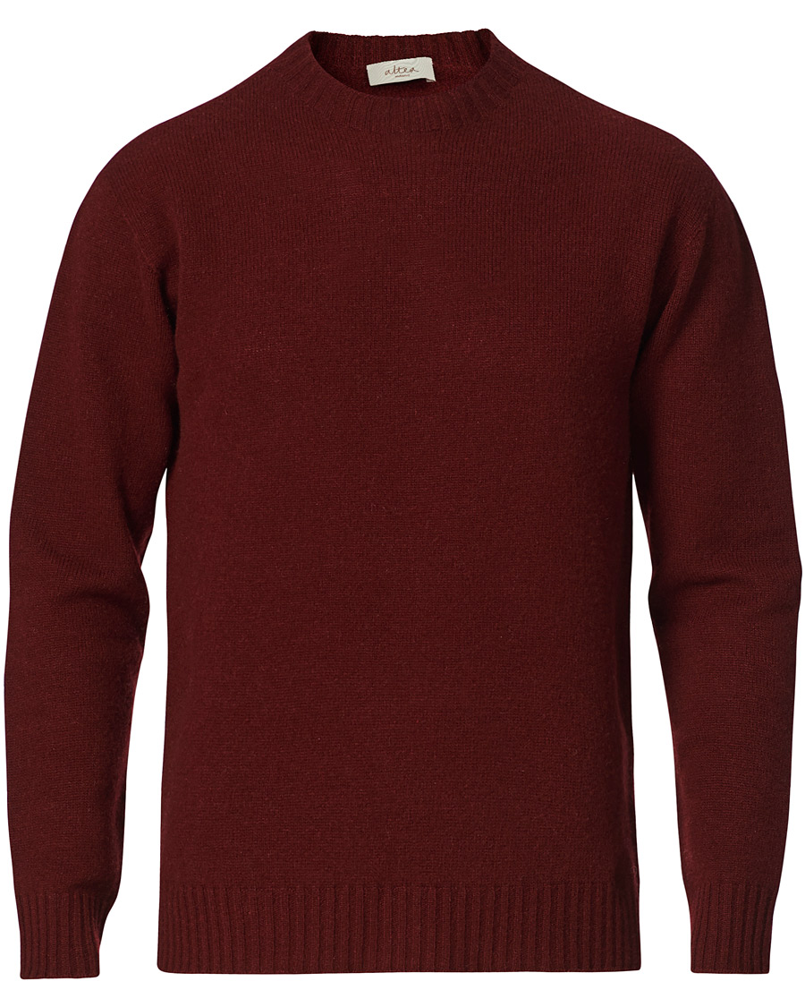 Herr | Tröjor | Altea | Wool/Cashmere Crew Neck Sweater Burgundy