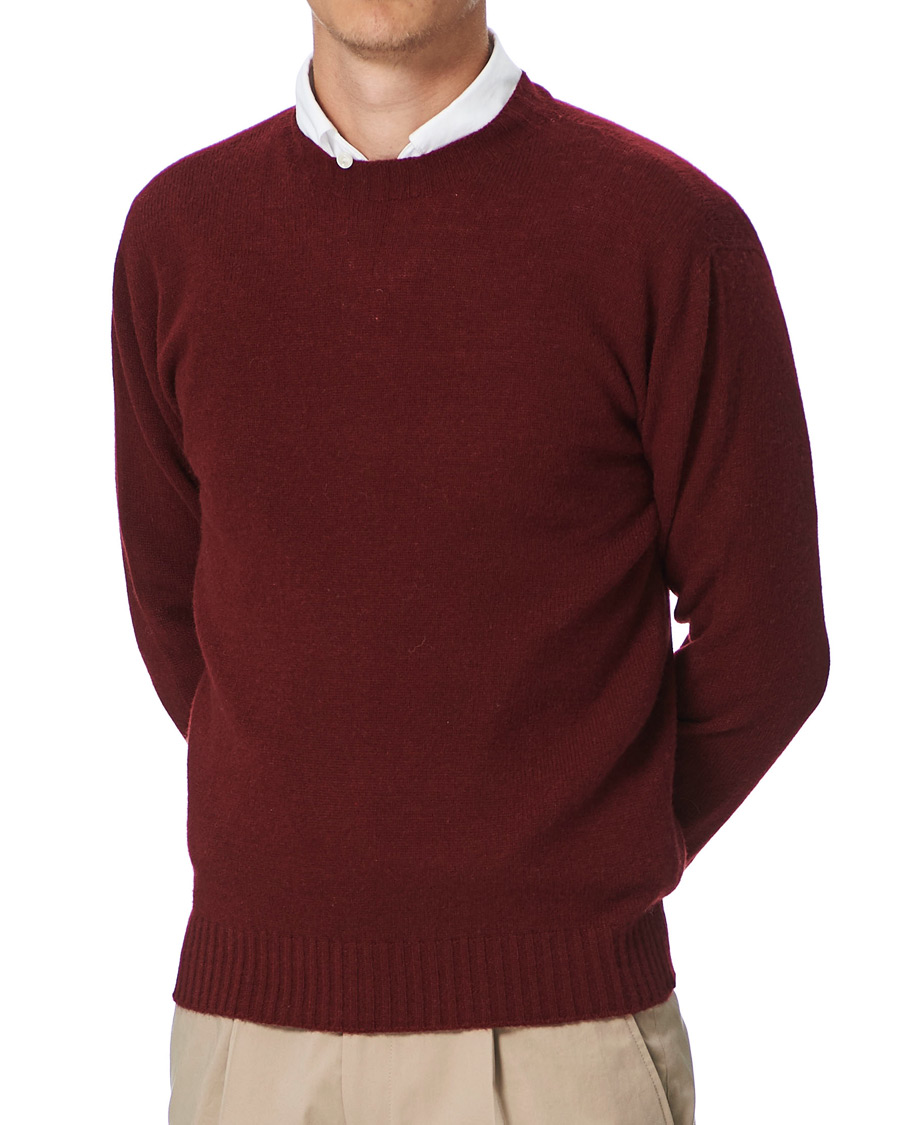 Herr | Tröjor | Altea | Wool/Cashmere Crew Neck Sweater Burgundy