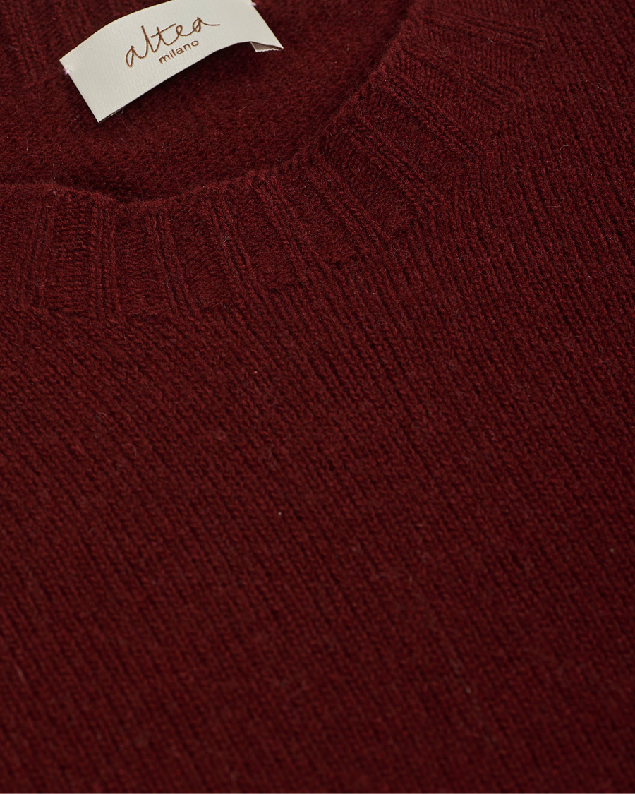 Herr | Tröjor | Altea | Wool/Cashmere Crew Neck Sweater Burgundy