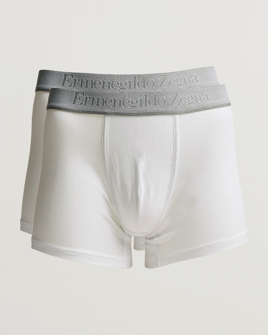 Herr | Underkläder | Zegna | Cotton Stretch Boxer Bi-Pack White