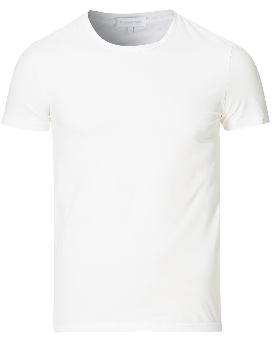Herr |  | Zegna | Cotton Stretch Crew Neck T-Shirt White