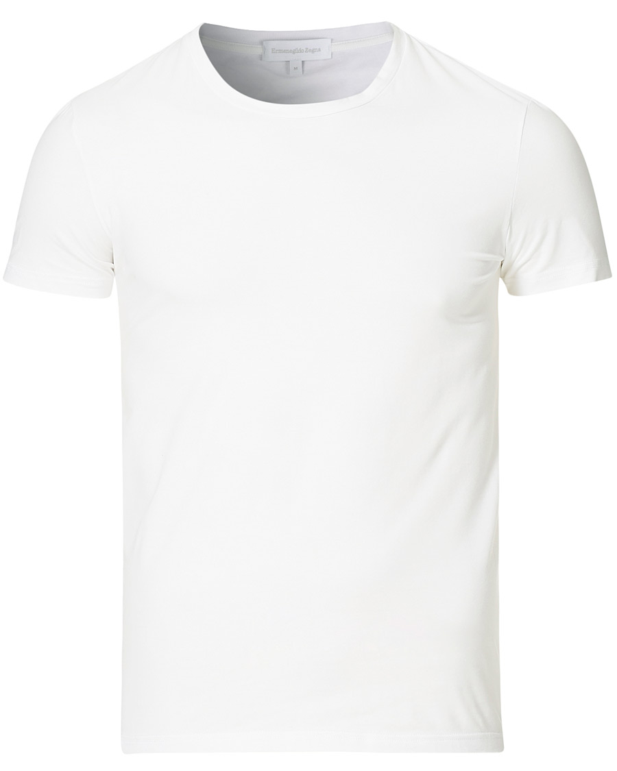 Herr | T-Shirts | Zegna | Cotton Stretch Crew Neck T-Shirt White