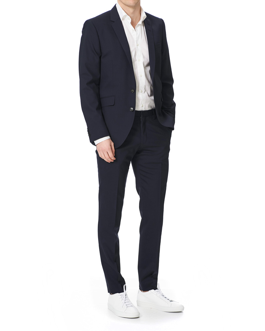 Herr | Byxor | Tiger of Sweden | Thodd Wool Suit Trousers Navy