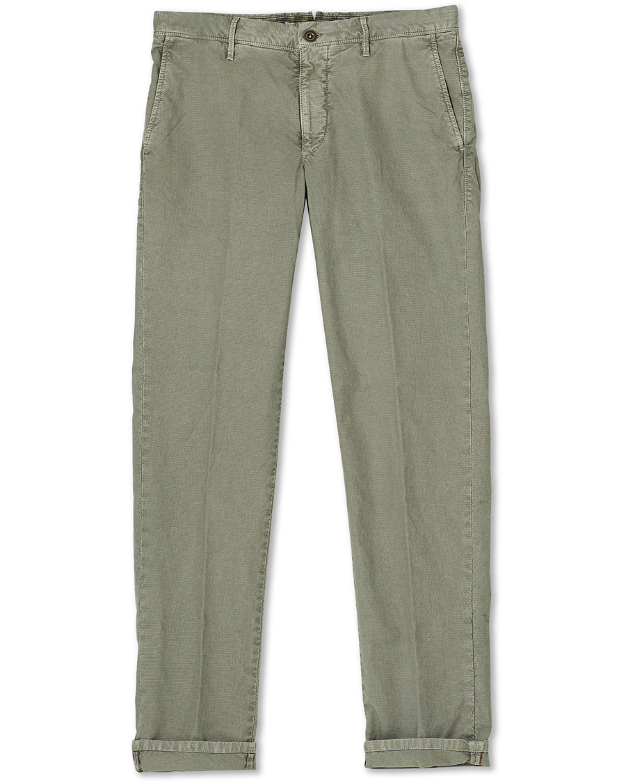 Herr | Byxor | Incotex | Easy Fit Selvedge Cotton Chinos Stone Grey