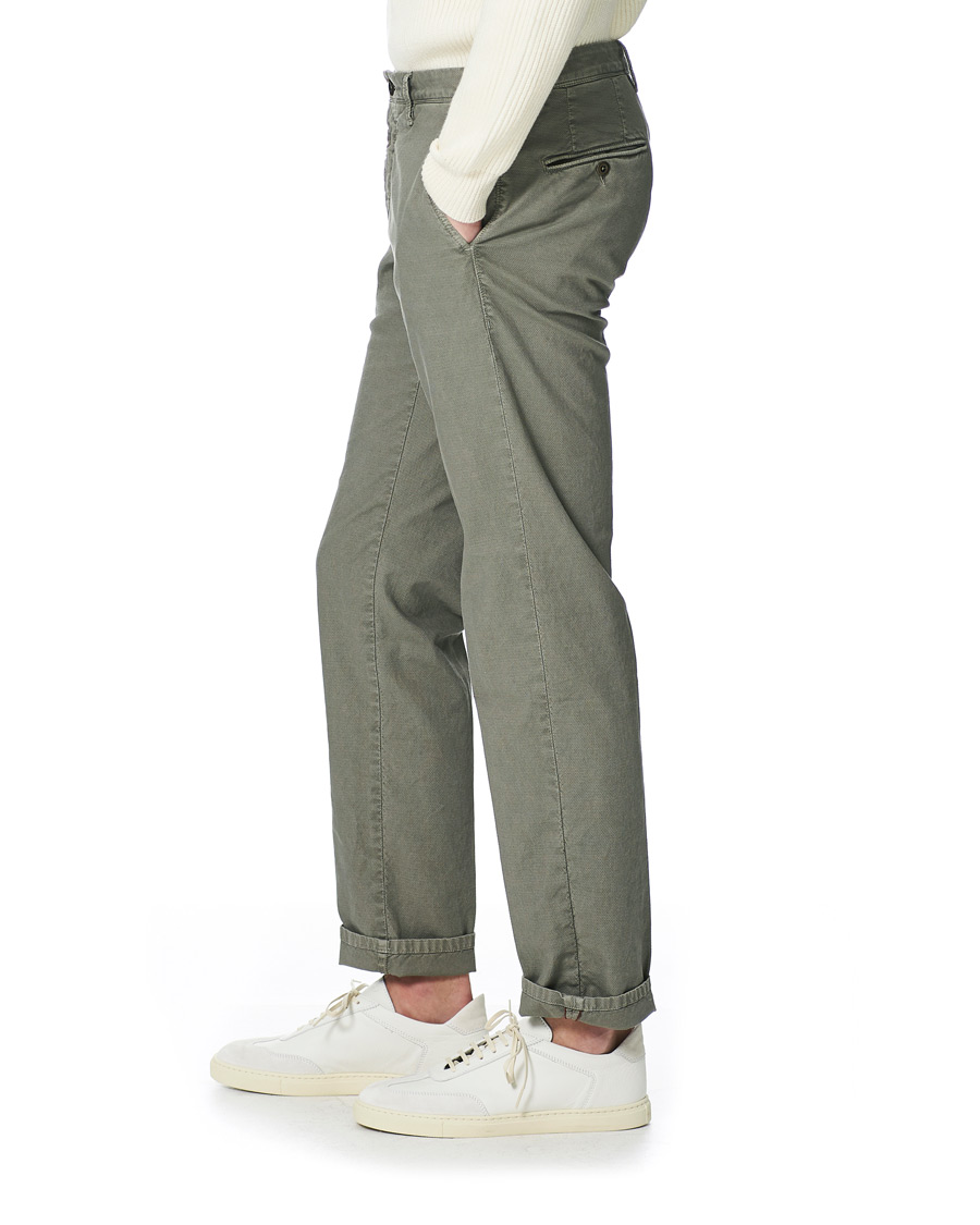Herr | Byxor | Incotex | Easy Fit Selvedge Cotton Chinos Stone Grey