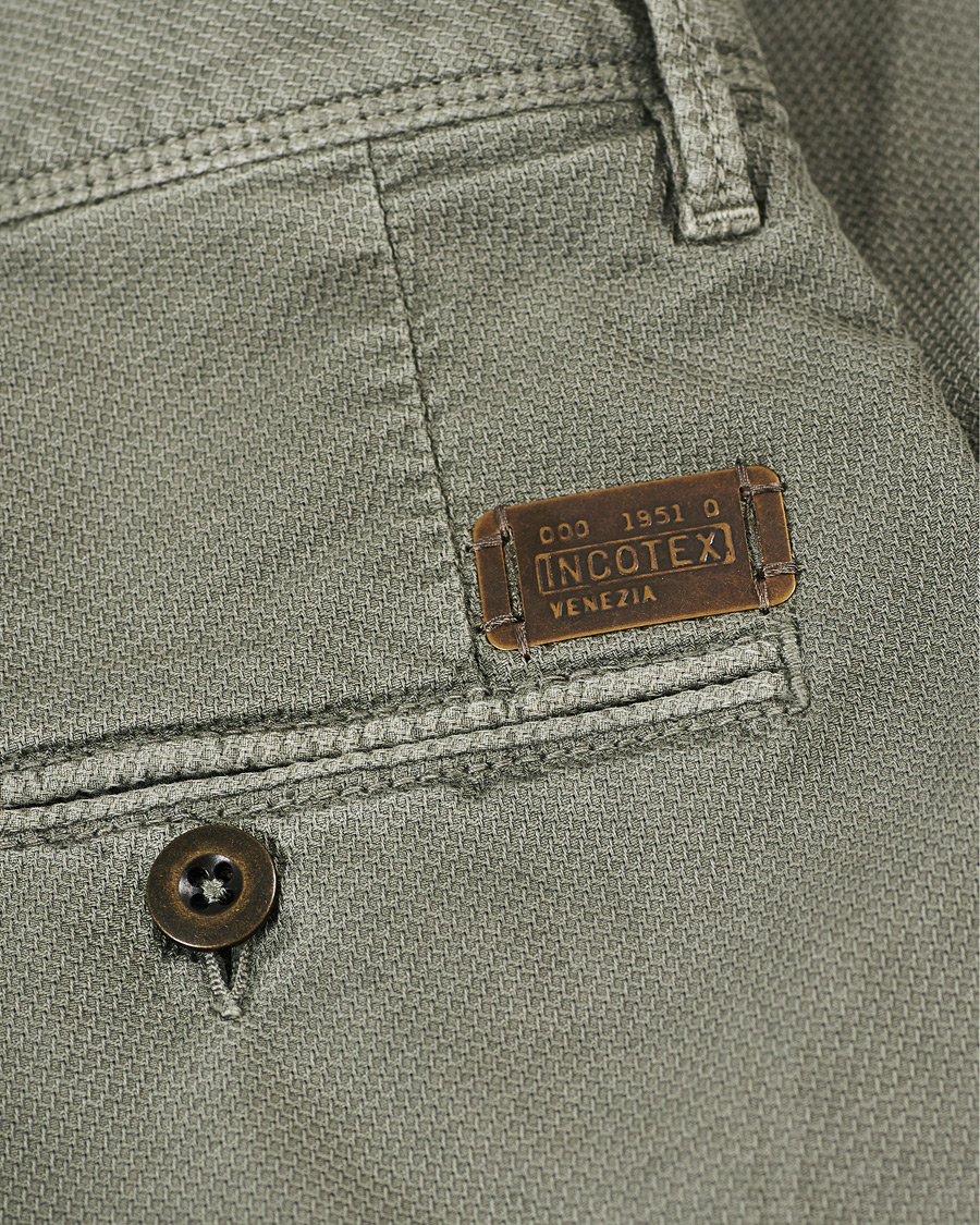 Herr | Byxor | Incotex | Easy Fit Selvedge Cotton Chinos Stone Grey