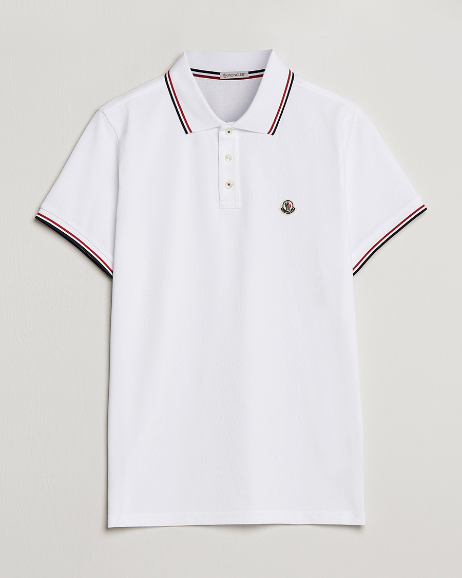 Herr | Pikéer | Moncler | Contrast Rib Polo White
