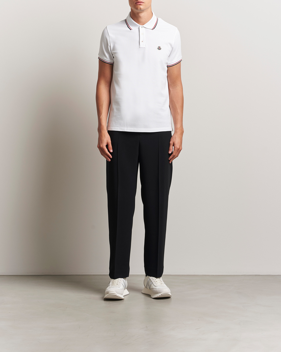 Herr | Pikéer | Moncler | Contrast Rib Polo White