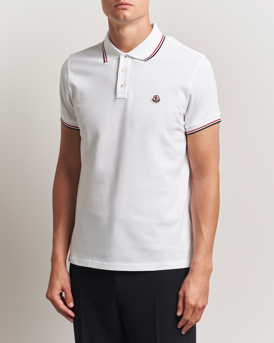 Herr | Pikéer | Moncler | Contrast Rib Polo White