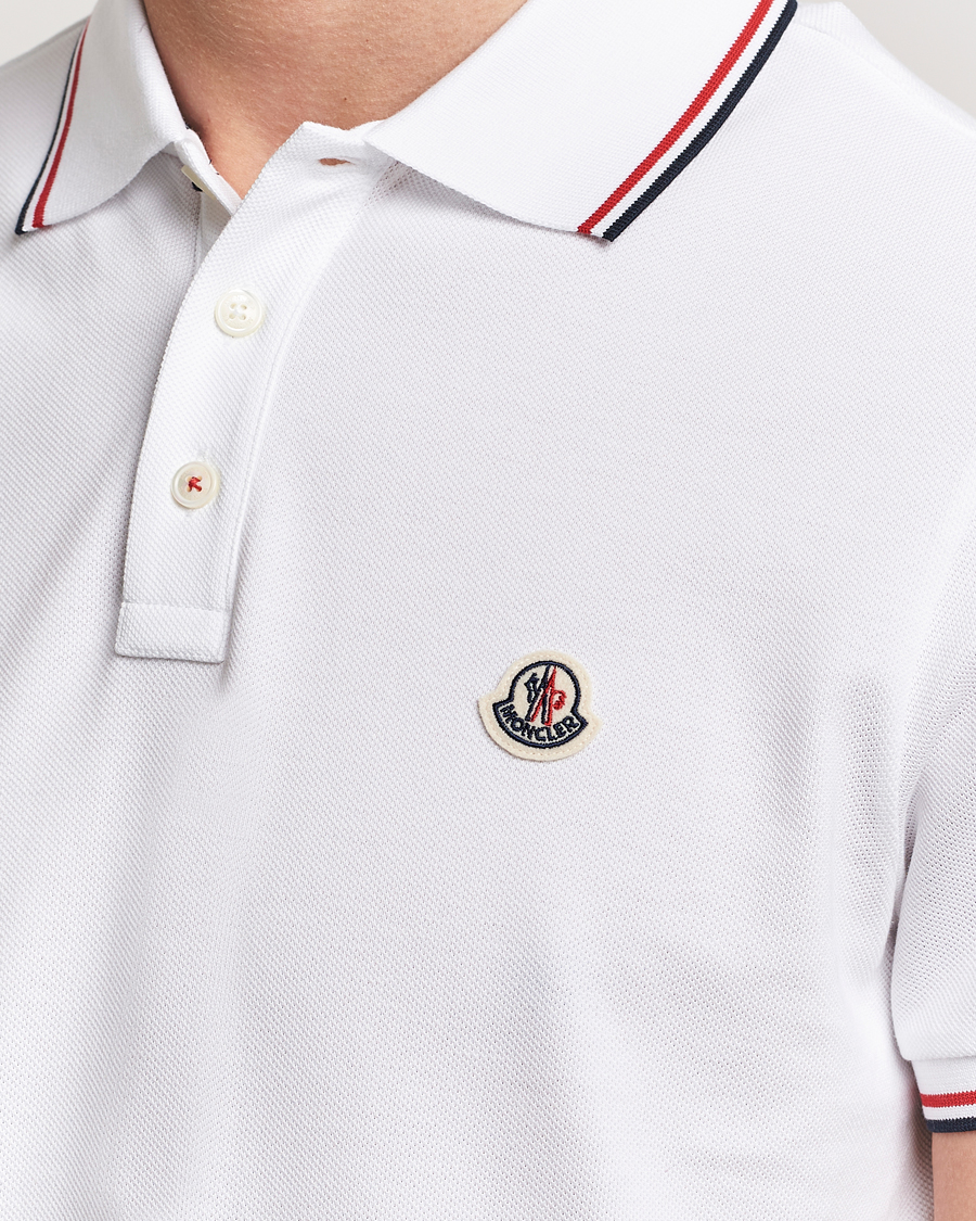 Herr | Pikéer | Moncler | Contrast Rib Polo White