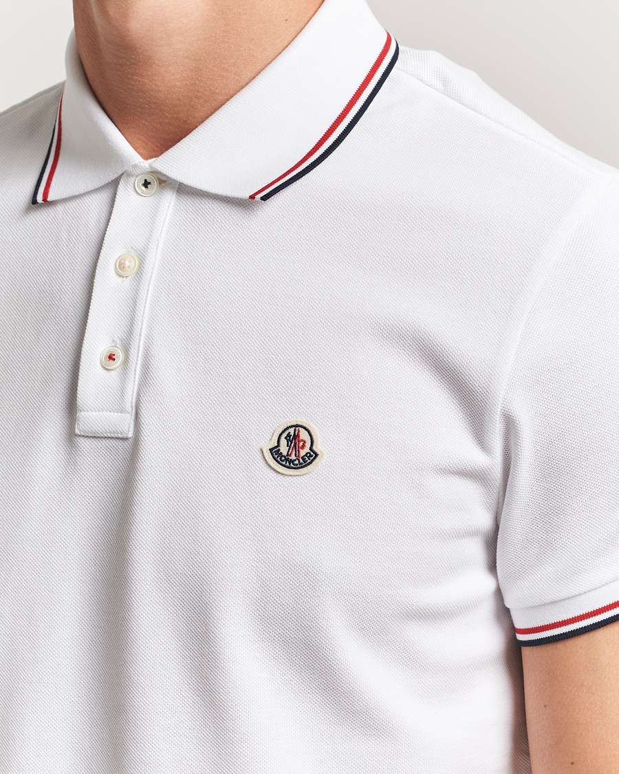 Herr | Pikéer | Moncler | Contrast Rib Polo White