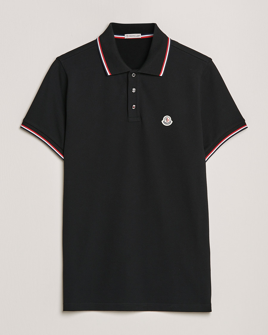 Herr | Pikéer | Moncler | Contrast Rib Polo Black