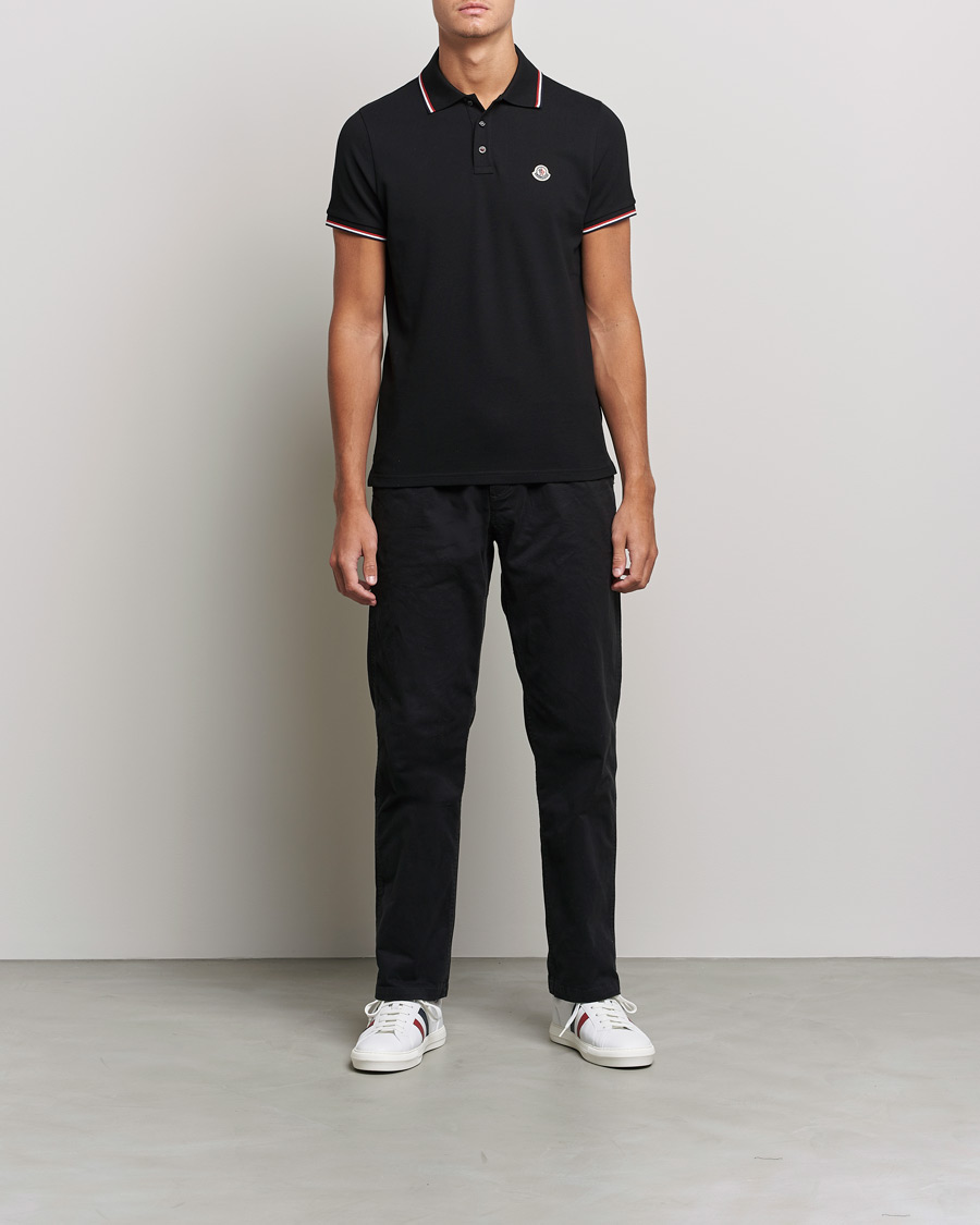 Herr | Pikéer | Moncler | Contrast Rib Polo Black