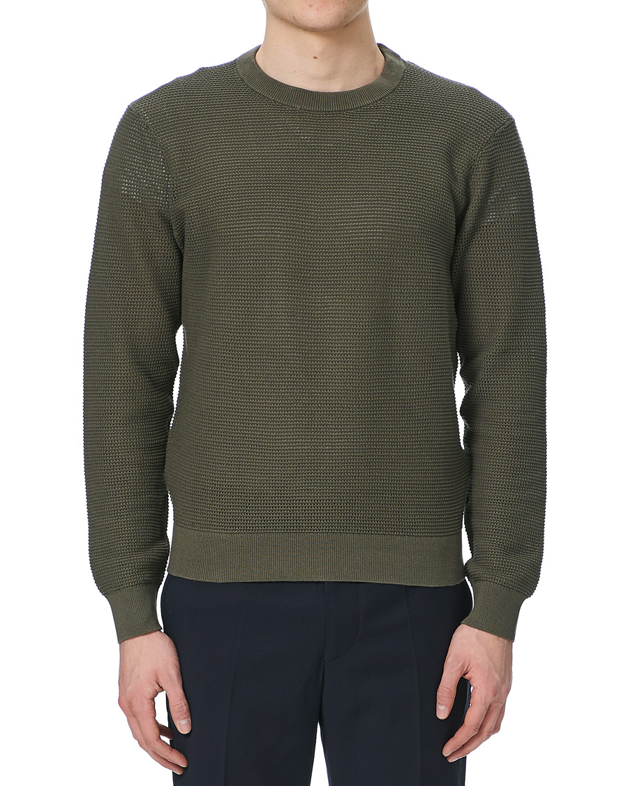 Herr | Tröjor | Club Monaco | Long Sleeve Mesh Crew Neck Sweater Beetle