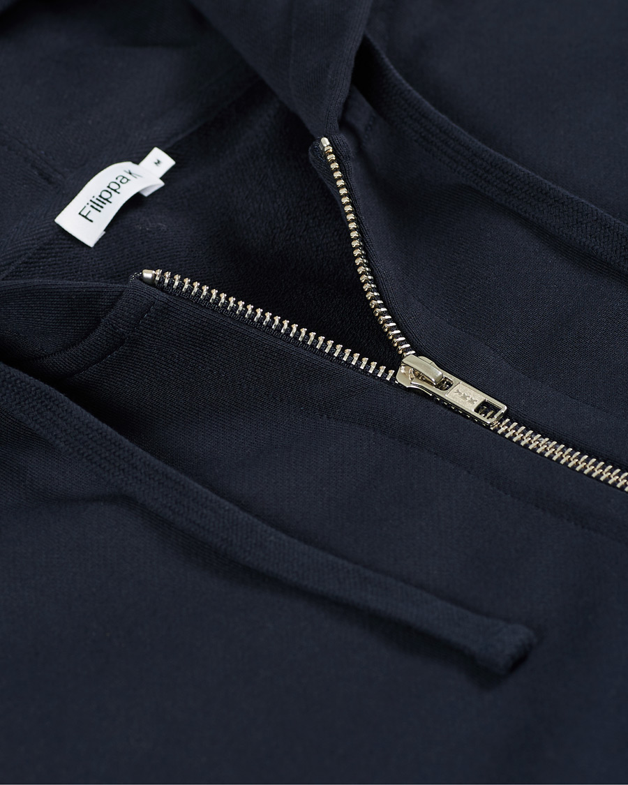 Herr | Tröjor | Filippa K | Aldous Cotton Zip Hood Navy