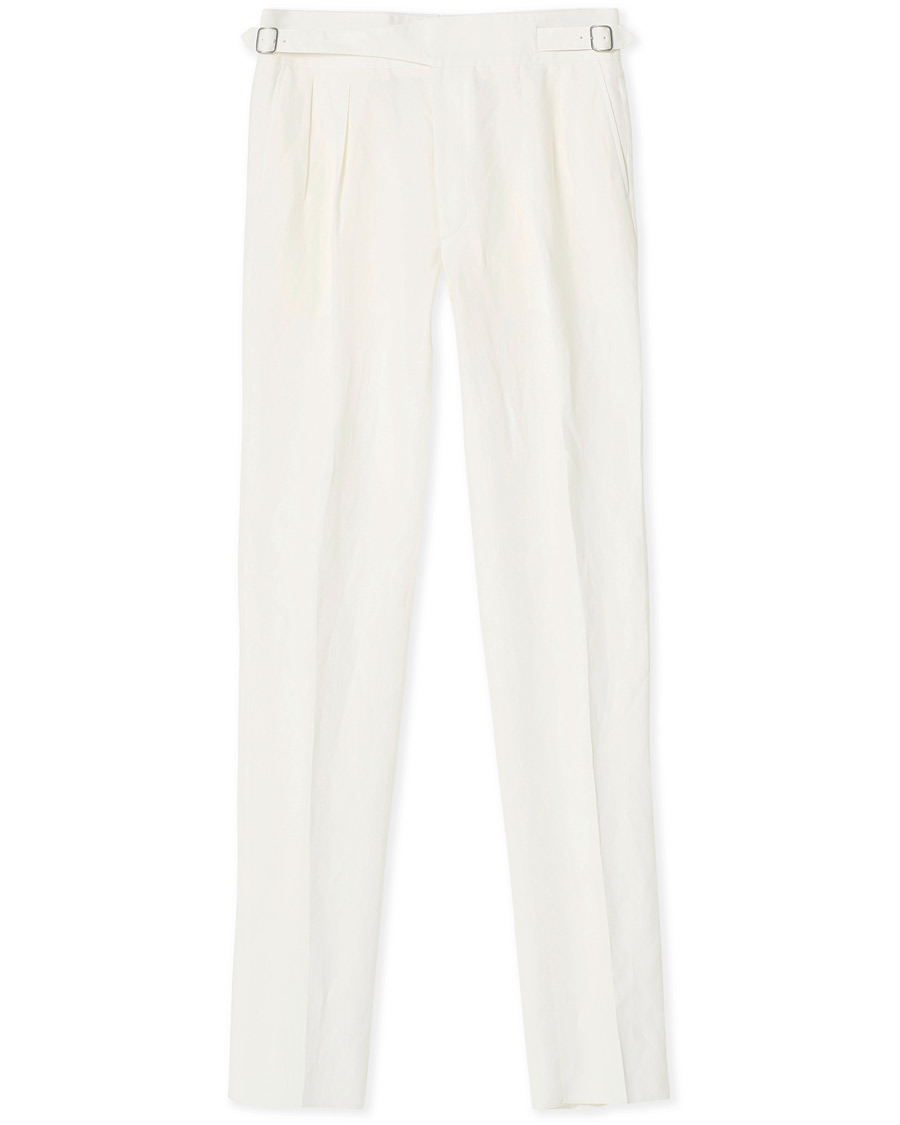 Herr | Byxor | Ralph Lauren Purple Label | Silk/Linen Burma Trousers Light Beige