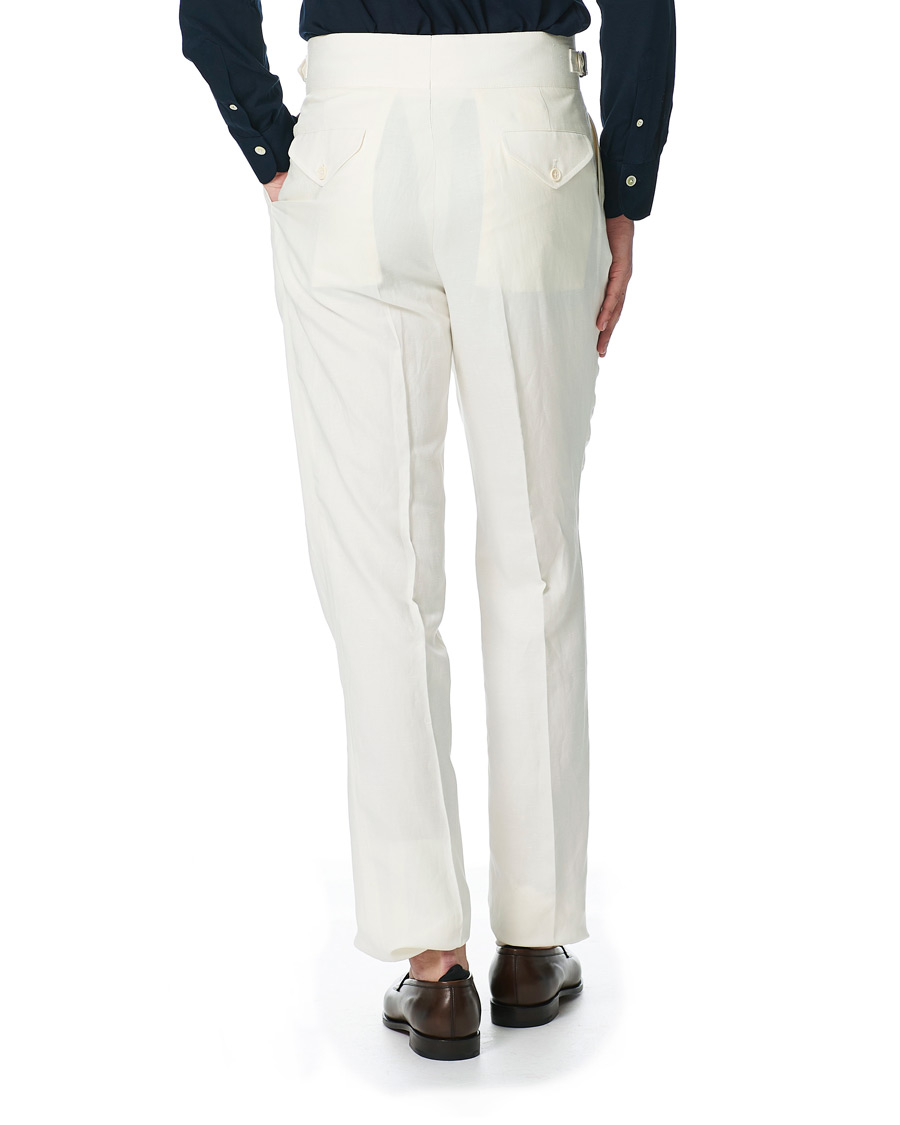 Herr | Byxor | Ralph Lauren Purple Label | Silk/Linen Burma Trousers Light Beige