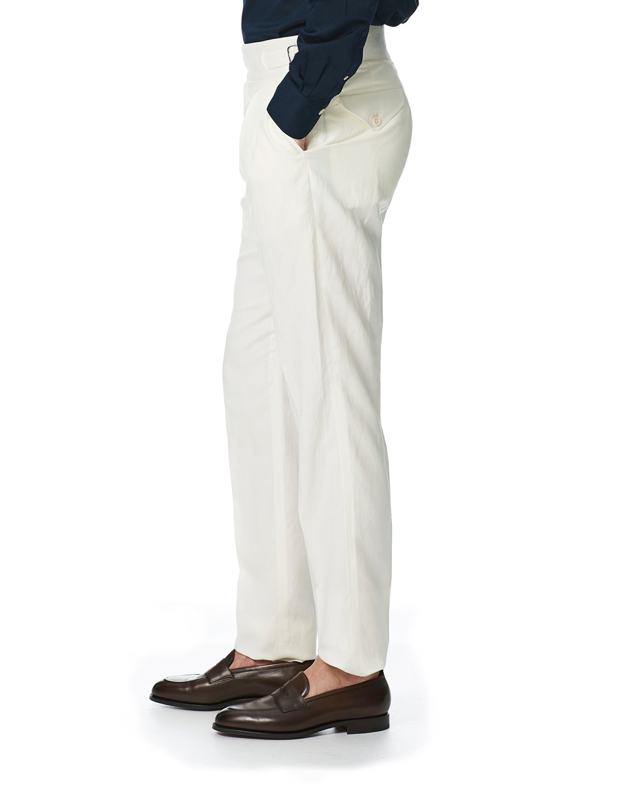Herr | Byxor | Ralph Lauren Purple Label | Silk/Linen Burma Trousers Light Beige
