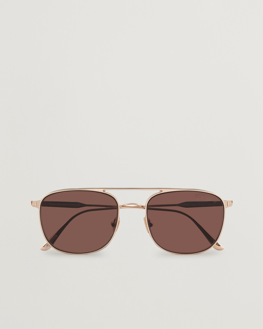 Herr | Tom Ford Jake Sunglasses Shiny Rose Gold/Brown | Tom Ford | Jake Sunglasses Shiny Rose Gold/Brown