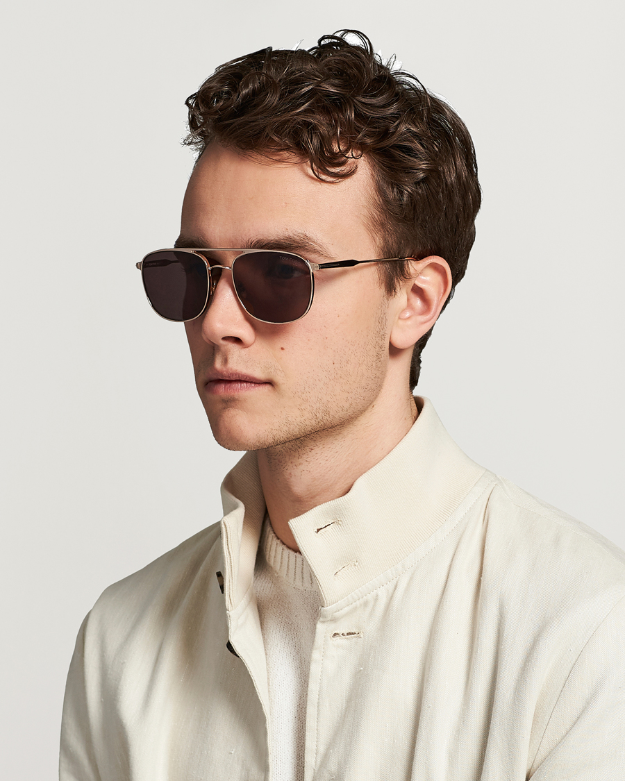 Herr | Pilotsolglasögon | Tom Ford | Jake Sunglasses Shiny Rose Gold/Brown