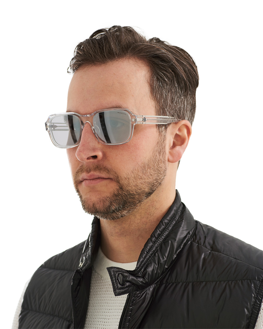 Herr | Moncler Lunettes Icebridge Sunglasses Crystal/Smoke Mirror | Moncler Lunettes | Icebridge Sunglasses Crystal/Smoke Mirror