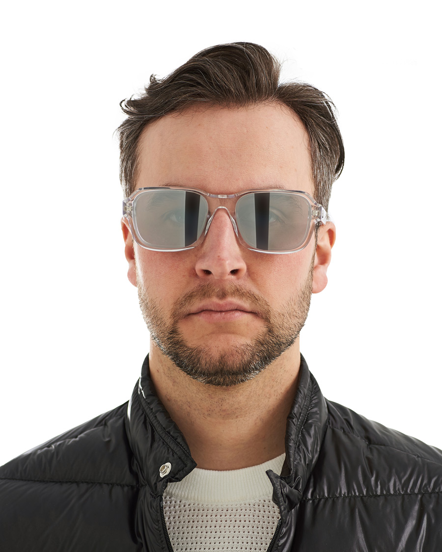 Herr | Moncler Lunettes Icebridge Sunglasses Crystal/Smoke Mirror | Moncler Lunettes | Icebridge Sunglasses Crystal/Smoke Mirror
