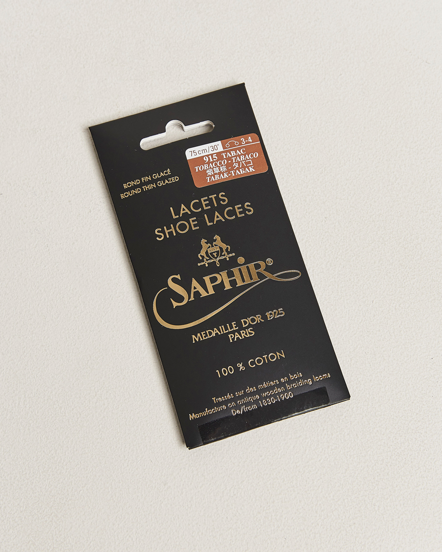 Herr | Skovård | Saphir Medaille d'Or | Shoe Laces Thin Waxed 75cm Tobacco