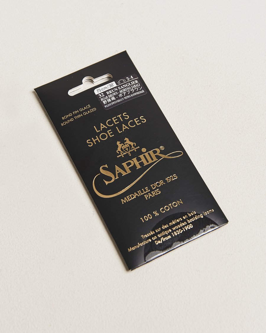 Herr | Skovård | Saphir Medaille d'Or | Shoe Laces Thin Waxed 75cm Dark Brown