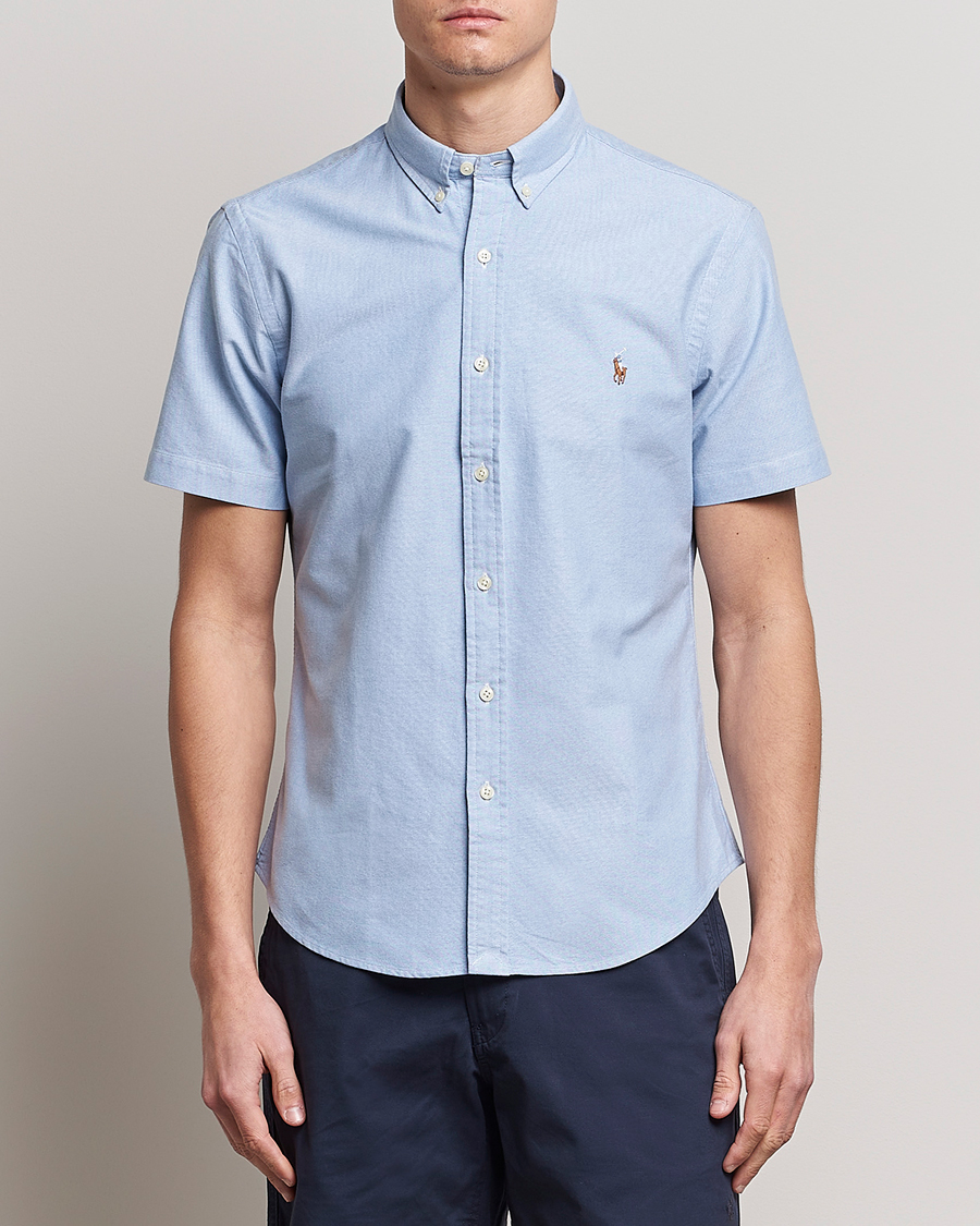 Herr |  | Polo Ralph Lauren | Slim Fit Oxford Short Sleeve Shirt Blue