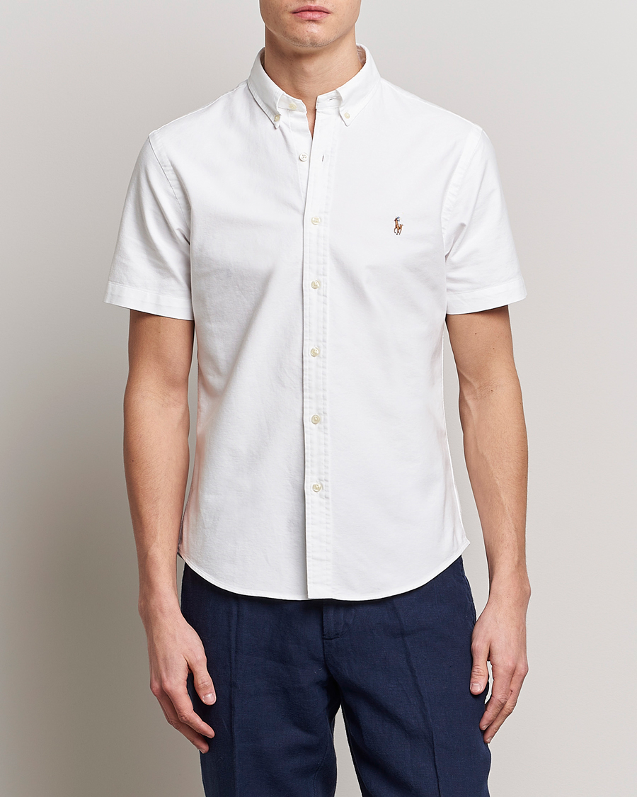 Herr | Casual | Polo Ralph Lauren | Slim Fit Oxford Short Sleeve Shirt White