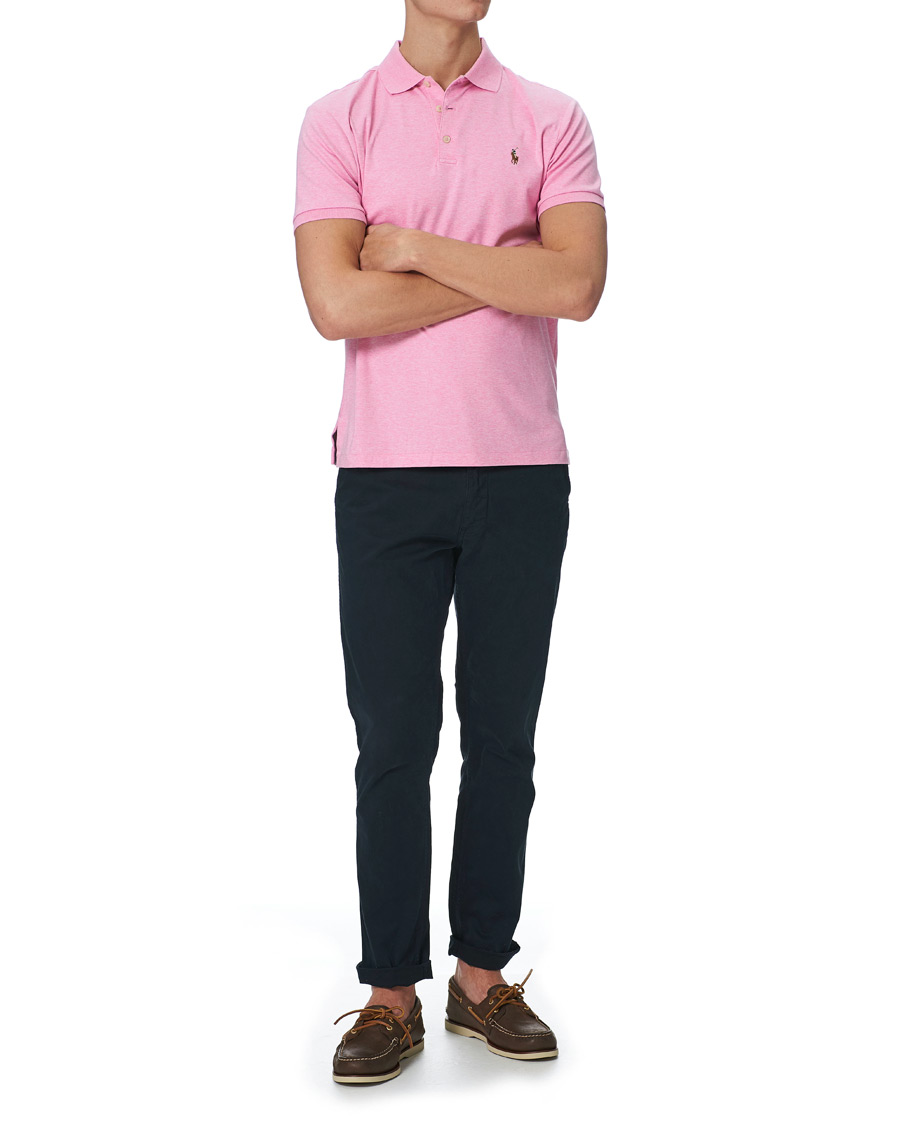 Herr | Pikéer | Polo Ralph Lauren | Custom Slim Fit Interlock Polo Hampton Pink Heather