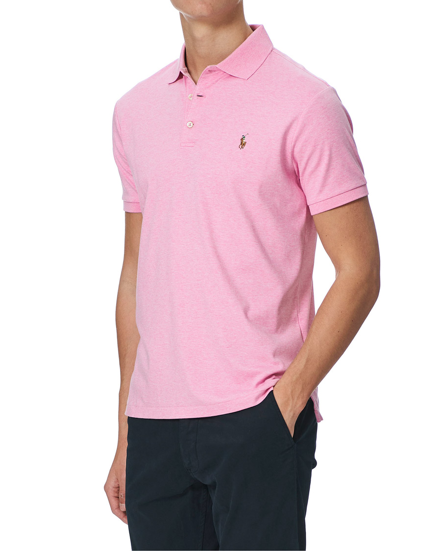 Herr | Pikéer | Polo Ralph Lauren | Custom Slim Fit Interlock Polo Hampton Pink Heather