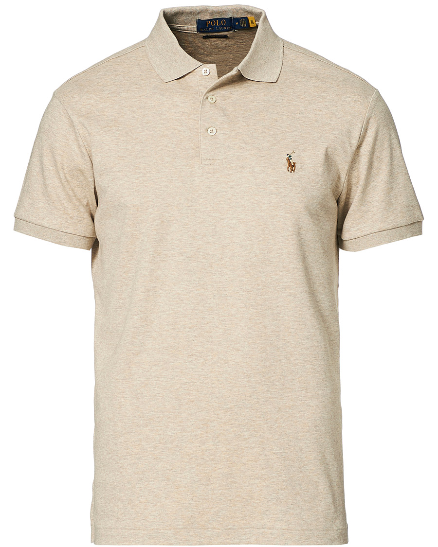 Herr | Pikéer | Polo Ralph Lauren | Luxury Pima Cotton Polo Tuscan Beige Heather